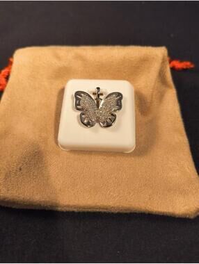 Butterfly Pendant .925 Sterling Silver And Moissenite